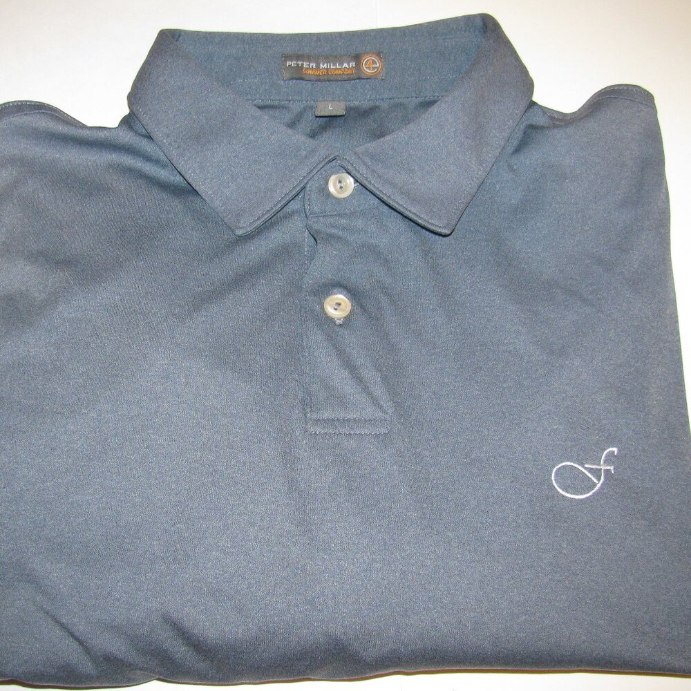Peter Millar SS Mens Golf Polo Shirt LARGE wicking outdoors